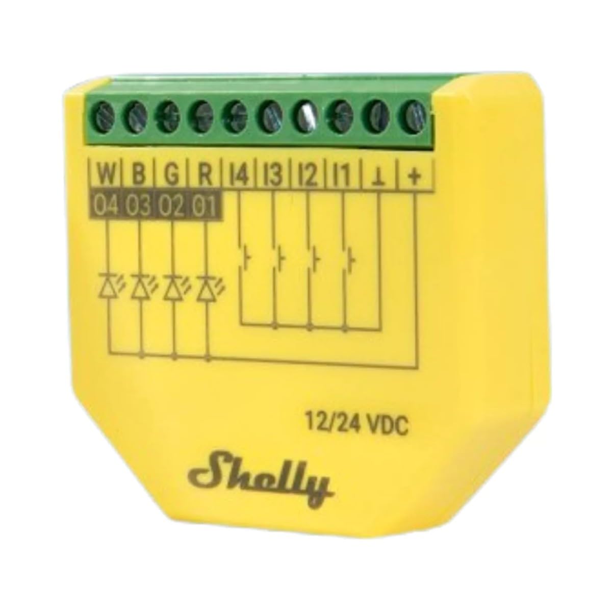 Shelly Plus RGBW PM - Module contrôleur Wi-Fi RGBW pour bandes LED - 12-24 VDC, Mesure de consommation électrique, Aucun hub requis, app iOS Android, Compatible Alexa, Google Home, SmartThings