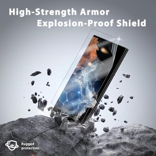 Image of SHILD Silicone - (2 Pack Screen Protector Guard for Samsung S22 Ultra (6.8-inch Screen Size) | Transparent Screen Guard For Galaxy S22 Ultra Fingerprint Support /S PEN Compatible /HD