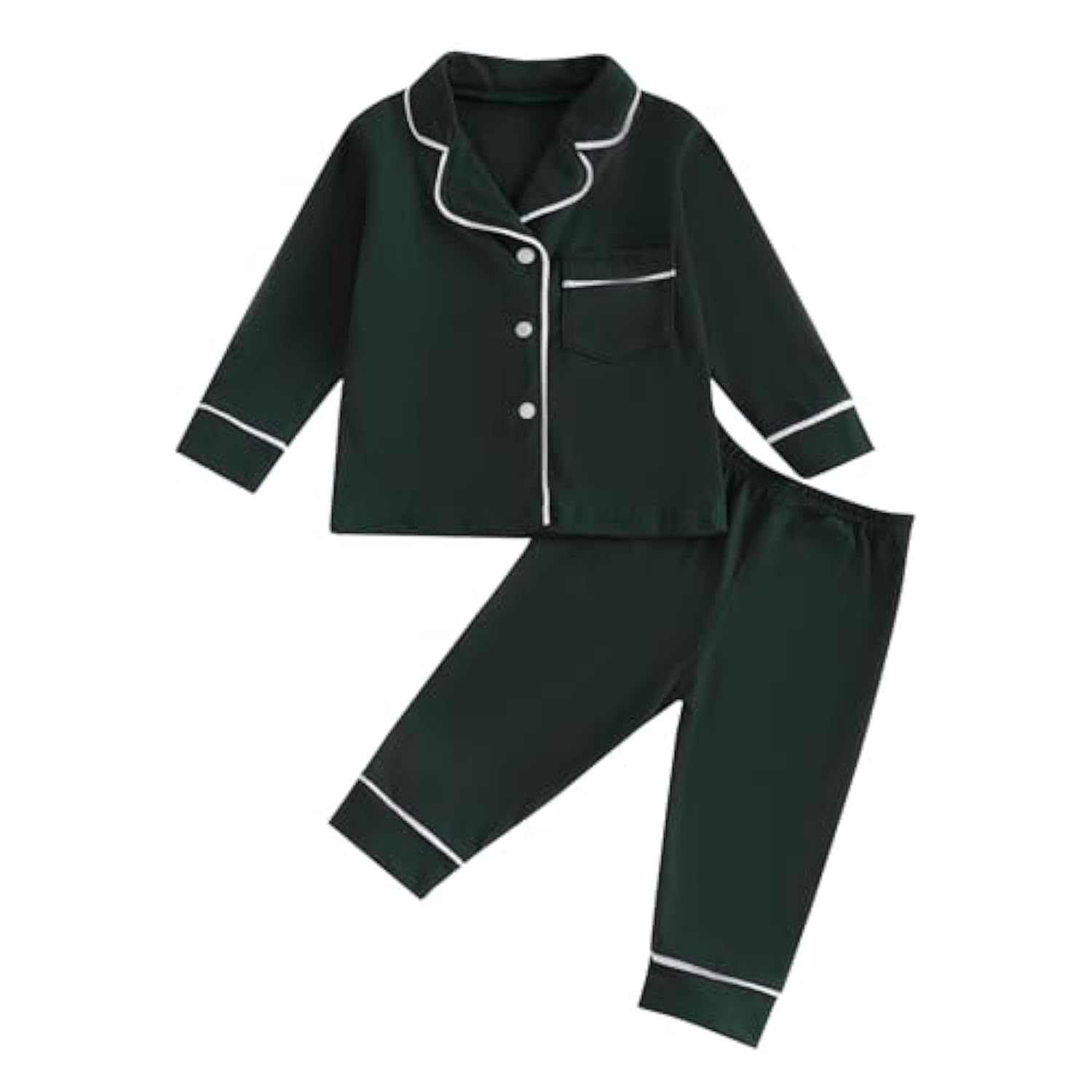 Balaflyie Baby Button Down Pajamas Set Shirt and Pants Toddler Cotton Pjs Long Sleeve Sleepwear