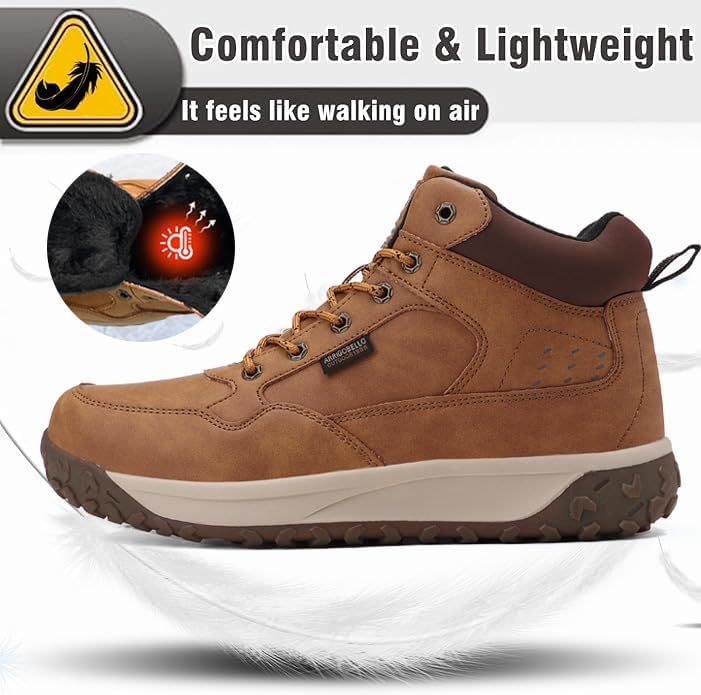 ARRIGO BELLO Mens Snow Boots Warm Fur Lined Hiking Boot for Men Winter Anti Slip Outdoor Trekking Shoe Size 8-12 - Image 4