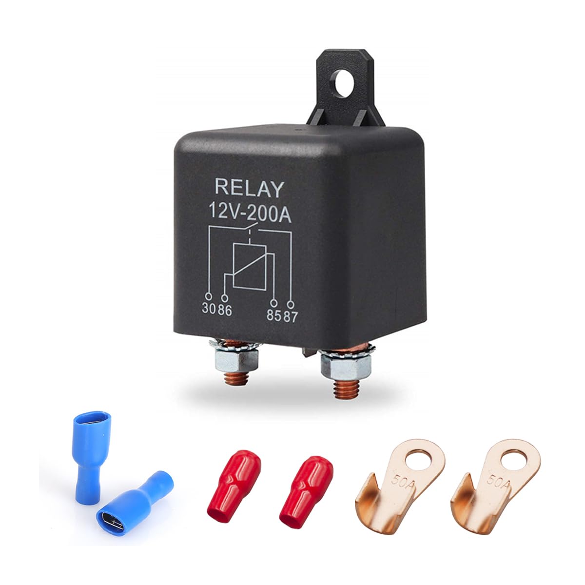 CGEAMDYHeavy Duty Split Charge Relay 12V 200A, Universal Starter Relay Switch, Split Charge ON/OFF Switch Relays, Multifunctional Car Accessories, for Car, Truck, Motor, Boat, Car Starter