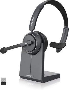 NUROUM HP31S Single Ear Wireless Headset with Noise Cancelling Mic & Dongle