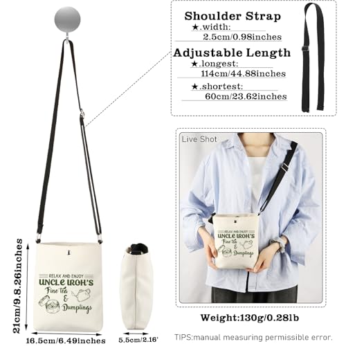 CMNIM Uncle Iroh Merchandise Relax and Enjoy Uncle Iroh's Fine Tea & Dumplings Crossbody Bag - Anime Fan Gift4