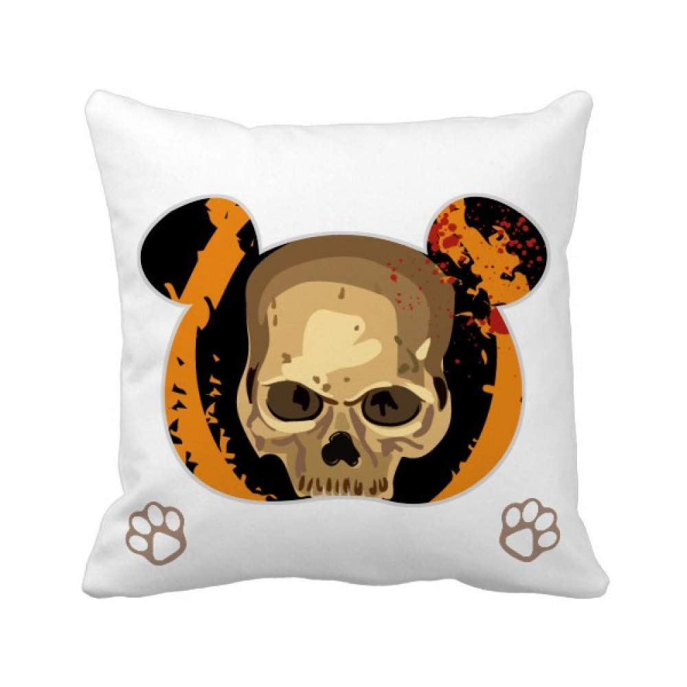 Housse de coussin Halloween tête de mort taie décorative gothique carrée