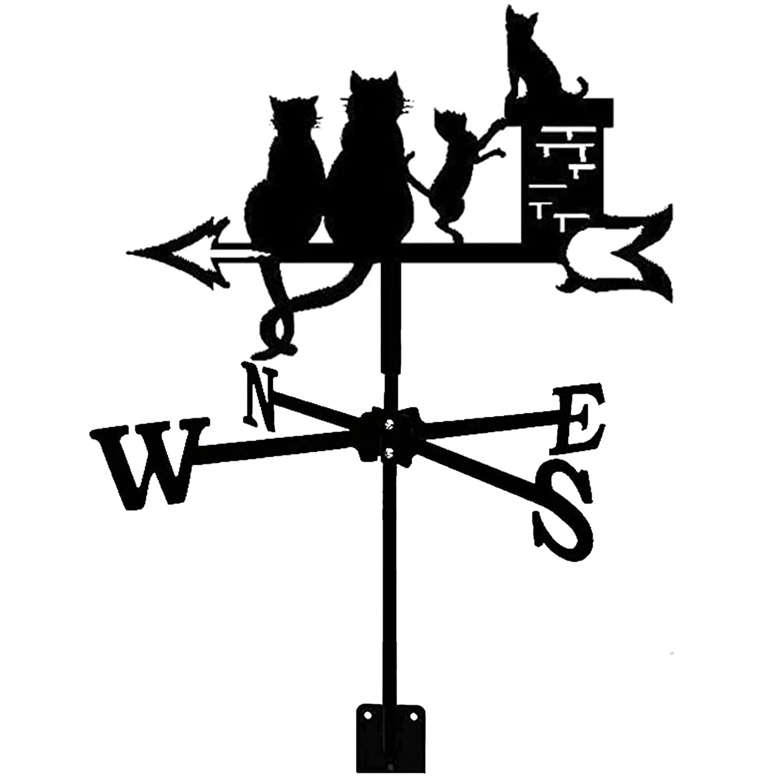 TAXXII wind vane Weathervane Roof Mount Weather Vane Yard Garden Scene Decor Wind Direction Indicator with Ornament Weathercock Measuring Tool (C)