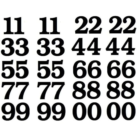1" Black Custom Mailbox Numbers - Lot of 40 (4 of each number form 0 to 9) 1" 1 inch tall, Black Self Adhesive Vinyl Mailbox, Doors, Tool Box, Locker,Car,Truck,Address Decal Stickers (Bookman Bold) Cover