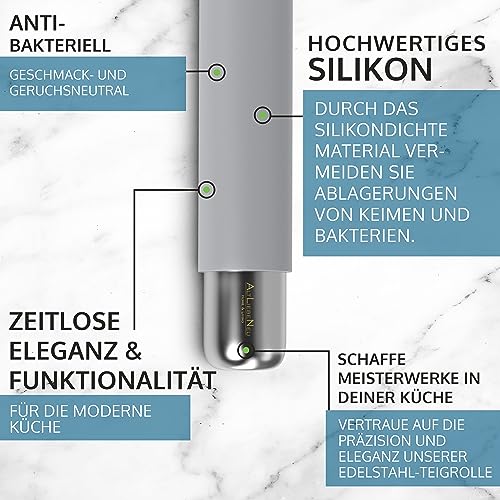 Teigroller aus Silikon und Edelstahl für hygienisches Backen