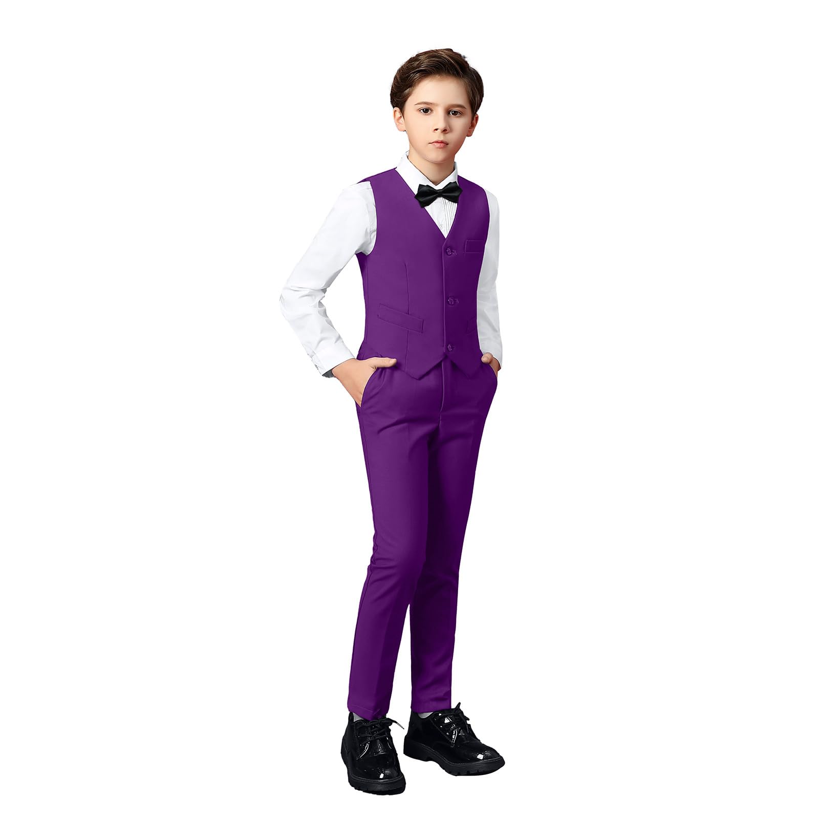 Boihedy Boys Suit Kids Formal Wedding Tuxedo Dress Suits for Teen Boys Vest and Pants Set