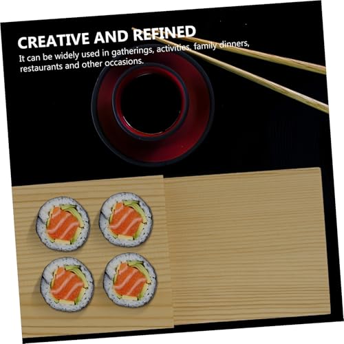 Plato de sushi de madera estilo rústico miniatura 6