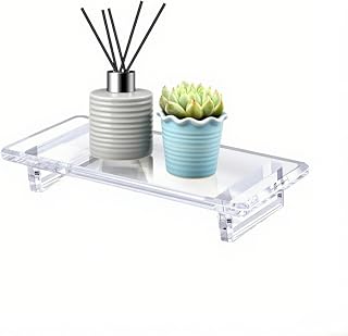 Stabiles, transparentes Acryl-Tablett, 21,6 x 9,1 cm, schnell trocknende Seifenschale und Parfümhalter für Bad und Küche, Arbeitsplatte (einzeln geladen)