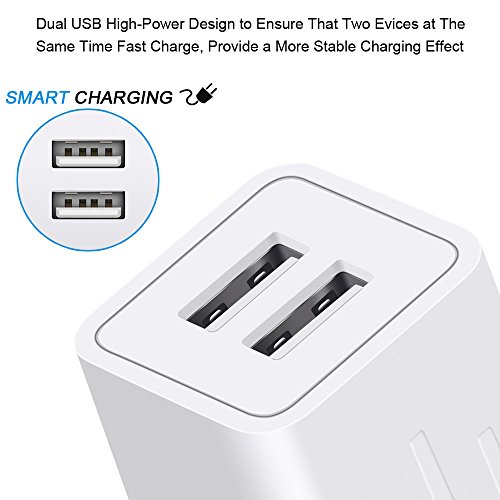 iPhone Charger, KOZOPO Lightning Cable 6FT(2-Pack) Fast Charging Data Sync Transfer Cord with 2 Port USB Plug Wall Charger Travel Adapter Compatible with iPhone 11 Pro Max XS XR X 8 7 Plus 6S 6 iPad