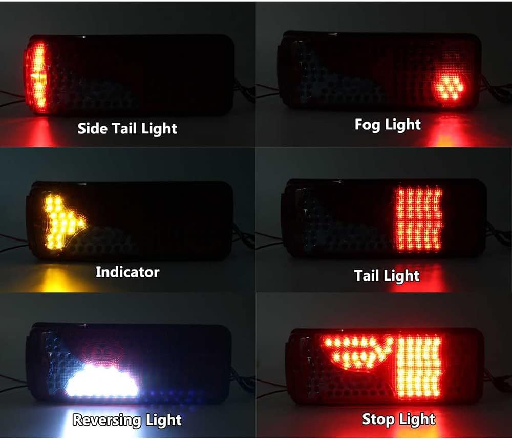 AIVYNA 2Pcs LED Tail Light Rear Brake Light Signal Lamp for MAN DAF TGX SCANIA Mercedes Sprinter 24V for Lorry Trailer Truck