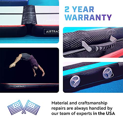 Airtrack 20’ Inflatable Gymnastics Mat With Air Pump | Compact Home Gym Exercise Equipment | 3Ft X 20Ft X 4 Inch Thick Tumbling Air Mat #TOP6
