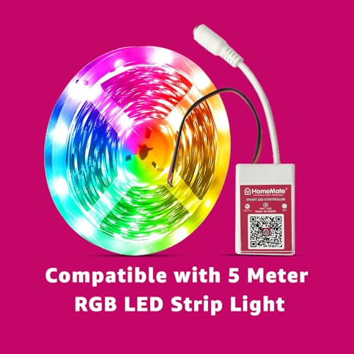Image of HomeMate Wi-Fi Led Strip Controller (Single Color), App Control, Compatible with Alexa and Google Assistant, Music Sync, 5 Meter