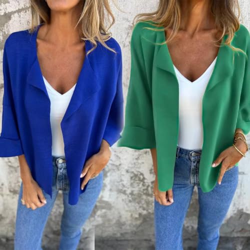 RJDJ Petitionm Casual Faux Suede Cardigan Buttonless Solid Color Lapel Jacket for women, Soft, Chic for Layering3