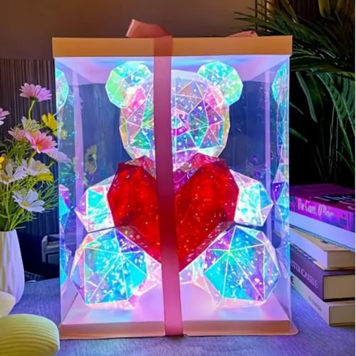 Image of Desidiya Teddy Bear Corded Electric Plastic Night Lamp - Cute Bear Night Lamp, LED Night Light for Bedroom, Kids Decor, Unique Gift Lamp