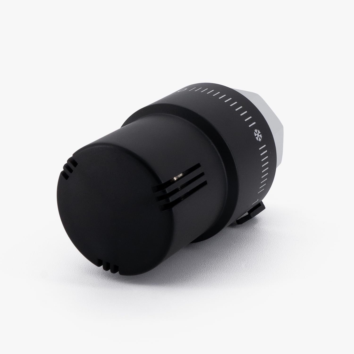 VANCOCO 4 szt. M30 × 1,5 mm głowica termostatu zawór grzejnikowy, termostat, zawór grzewczy, czarny, czujnik cieczy z pozycją ochrony przed zamarzaniem
