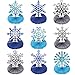 9 Pieces Snowflake Table Decorations Frozen Honeycomb Centerpieces Winter Wonderland Party Table Toppers for Snowflake Frozen Birthday Party Decorations Supplies