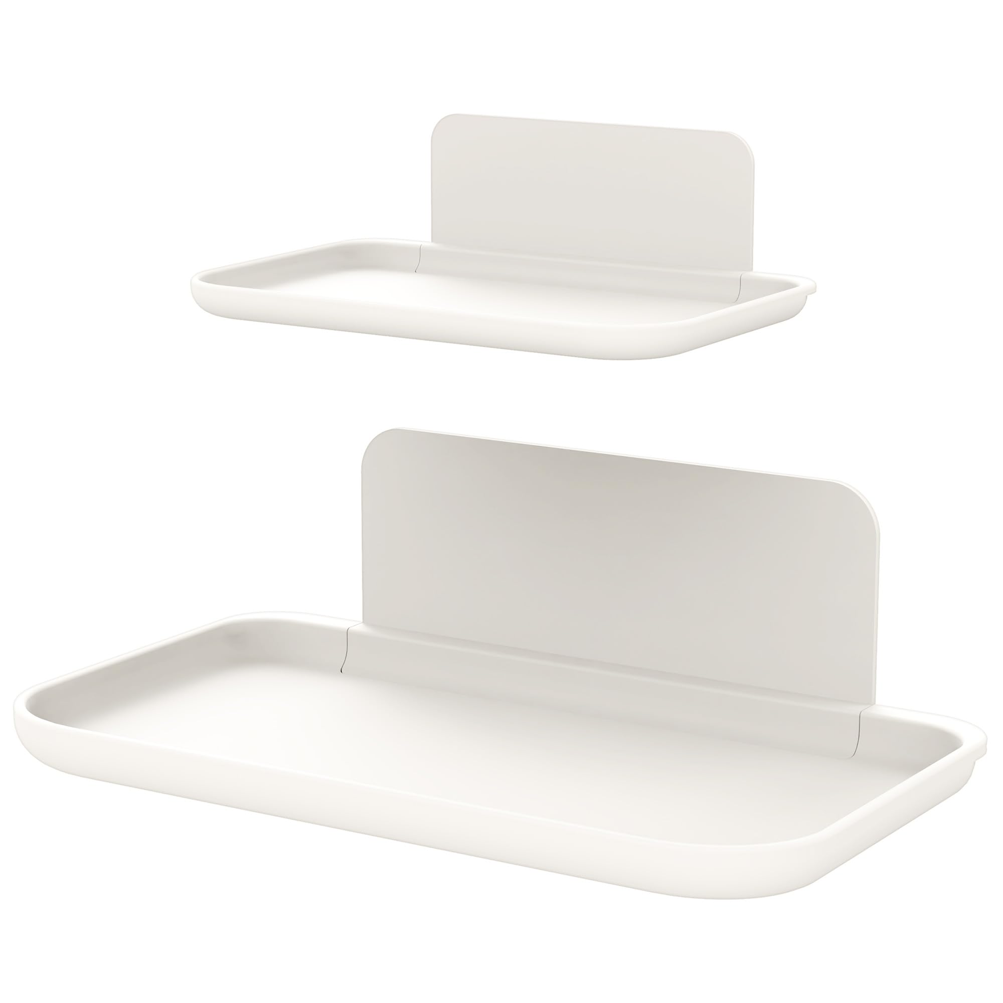 Linkidea 2 Pack Reed Diffuser Holder, Wall Mounted No Drill Aromatherapy Diffuser Standing Shelf Storage Holder for Household, Home Fragrance Reed Diffuser Rack for Bathroom Shower (White)