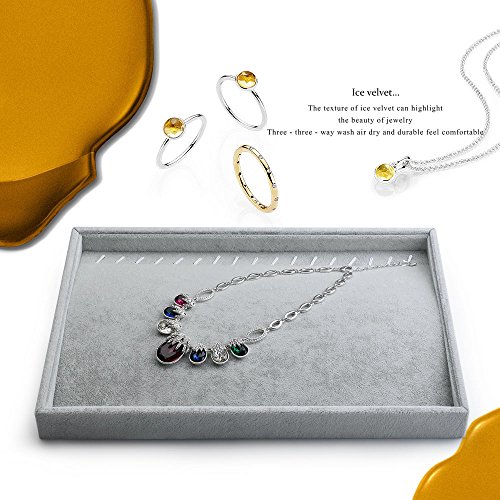 Oirlv Velvet Stackable Jewelry Display Trays Showcase Jewelry Organizer Storage Trays(Necklace Display) #TOP2