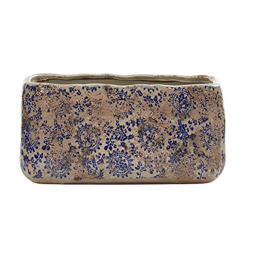 Nearly Natural 10in. Tuscan Ceramic Rectangle Planter