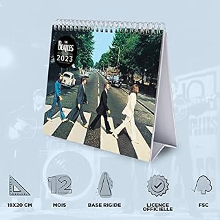 Grupo Erik – Calendrier de Bureau 2023 The Beatles – 12 Mois, 20x18cm, Calendrier Mensuel en Français, Janvier 2023 à… - Les Beatles, Paul McCartney, John Lennon, RIngo Starr, George Harrison Grupo Erik - Calendrier de Bureau 2023 The Beatles - 12 Mois, 20x18cm, Calendrier Mensuel en Français, Janvier 2023 à… – Image 3