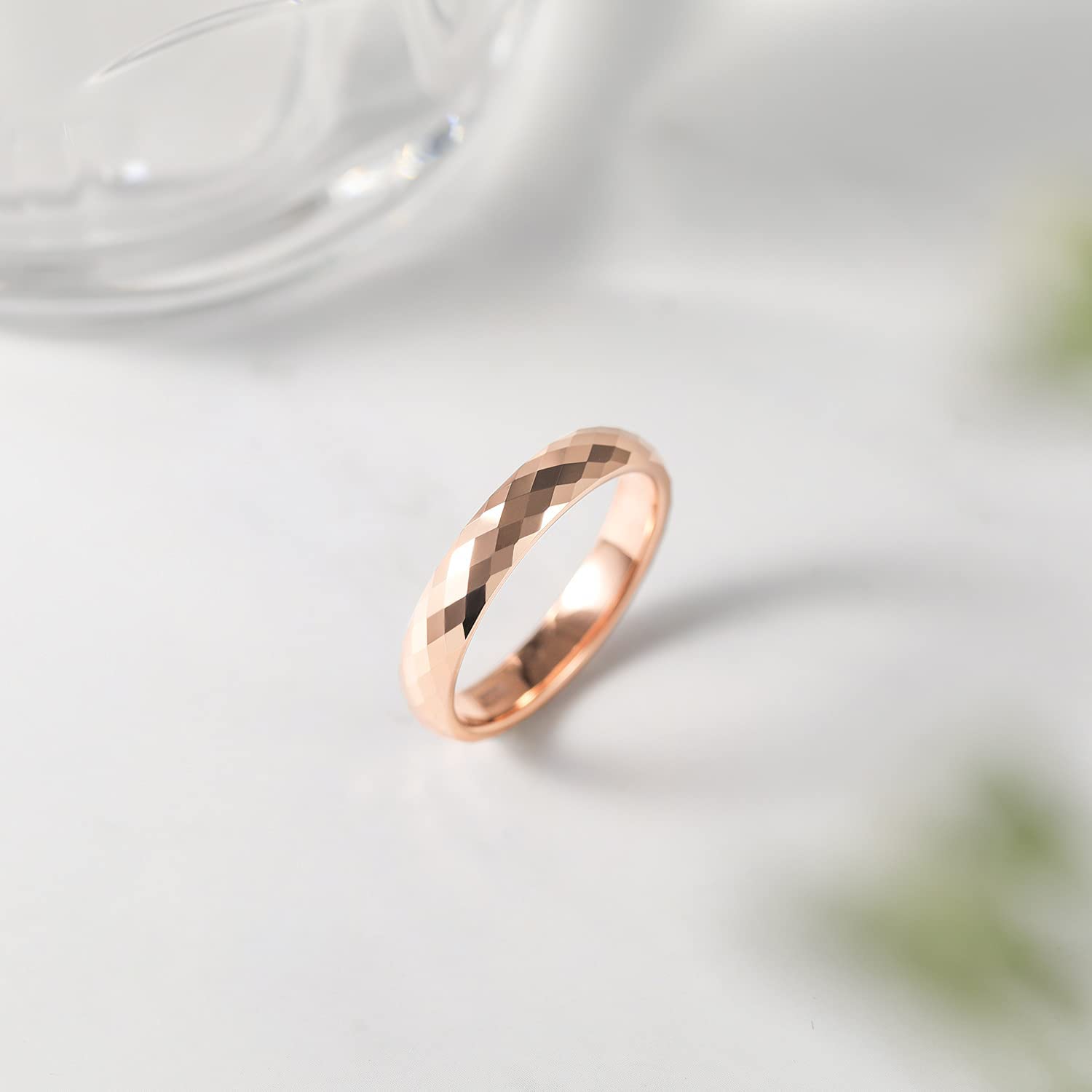 Zakk 4mm Anello da uomo e donna in tungsteno di larghezza lucido anelli di fidanzamento fedi nuziali anello di promessa