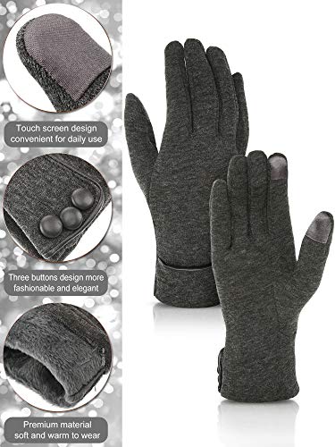 Image of Patelai 3 Pairs Womens Gloves Winter Touchscreen Texting Phone Windproof Gloves Warm Fleece Lined Cold Weather
