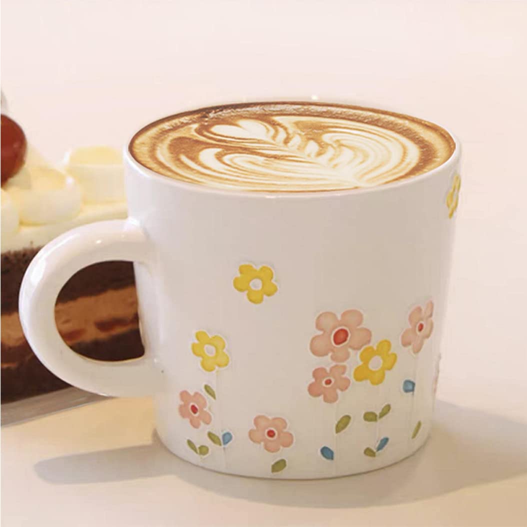 Uroczy ceramiczny kubek do kawy, cappuccino, biały duży kubek do herbaty do biura domu, nadaje się do zmywarki i kuchenki mikrofalowej, prezent z podziękowaniami dla kobiet mężczyzn mamy taty D-240 ml
