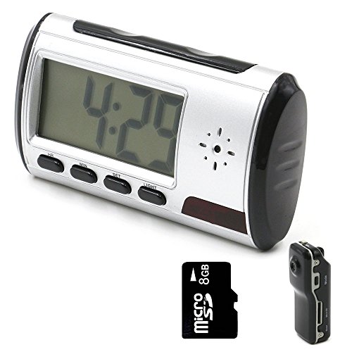 Mini Camera, YYCAMUS Alarm Clock Nanny Cam [with One More Mini DV