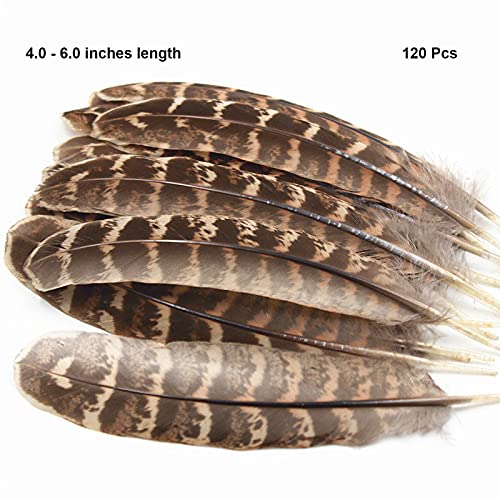 120 Pcs 4-6 Inches Natural Pheasant Feathers Tails Natural Turkey Feathers For Feather Crafts Craftings Diy Jewelry Clothing Headdress Headband Hat Accessories Home Wedding Carnival Party Decorations #TOP1