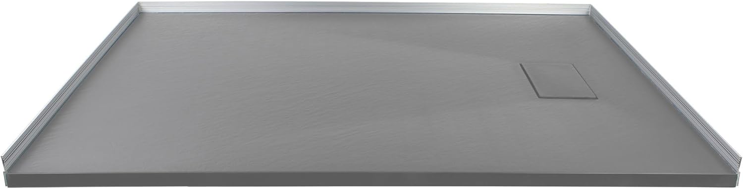 Transolid FZSR6036-31 Trimslate 60-in x 36-in Zero Threshold Tub Replacement Shower Base with End Drain, White