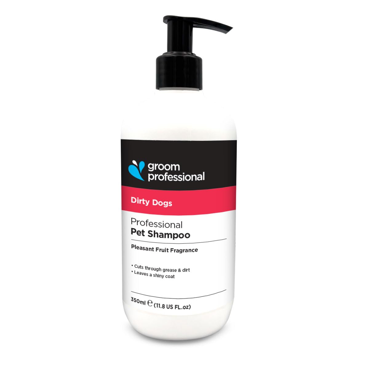Groom Professional Dirty Dogs Hundeshampoo (350 ml) – 20:1 Konzentrat, Tiefenreinigend & Entfettend, Entfernt Schmutz und Gerüche, Fruchtiger Duft