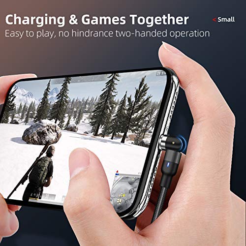 Magnetic Charging Cable 2.4A,【4Pack】1.64 ft x 1 + 3.3ft x 2+ 6.6ft x 1,3-in-1,540° Rotating Heads.Magnetic Charging Cable,Magnetic Phone Charger Cable.Micro USB,Type C Cable,i-Product compatible
