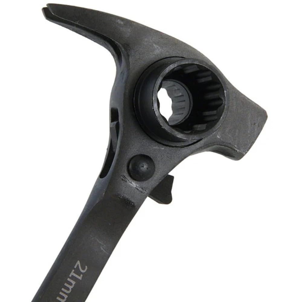 Neilsen 19 mm & 21 mm Ratschen-Gerüstschlüssel, 24 Zähne, Chrom-Vanadium | 19 mm und 21 mm Größen, 24-Zahn-Ratschenmechanismus, Klauenhammerkopf, Hebelstangengriff, Chrom-Vanadium