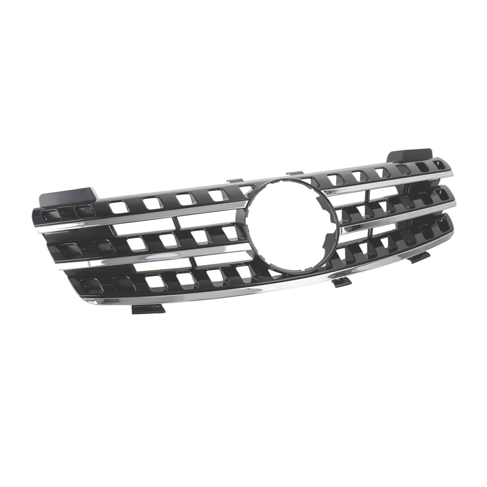 Parrilla del Parachoques Delantero Apto para Mercedes ML-Class W164 2005-2008 Chrome/Black (No Logo)
