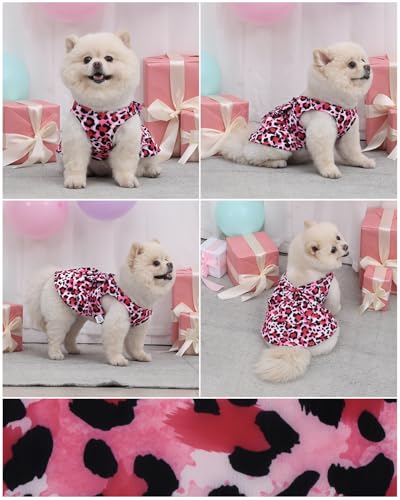 Image of CuteBone UPF50+ Dog Dresses for Small Dogs, Summer Sleeveless Deep V-Back Pet Dress with Big Bow, Breathable Swimwear Fabric, Cooling Stretchy Puppy Clothes for Outdoor Wedding Party Beach DV01M
