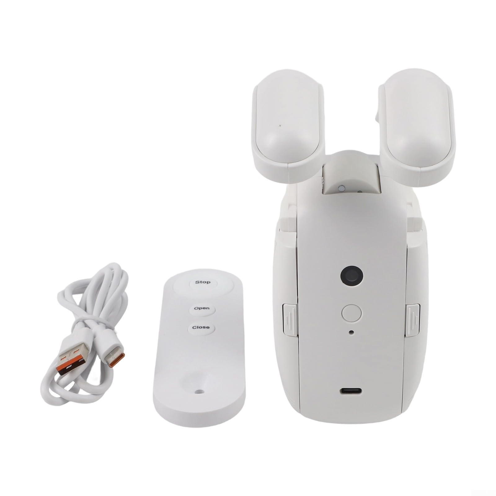 Telecomando elettrico per apri tenda per asta romana (1 pz) | Adatto a aste romane, U-rail, I-rail, telecomando incluso, finitura bianca, dimensioni compatte 11,4 cm