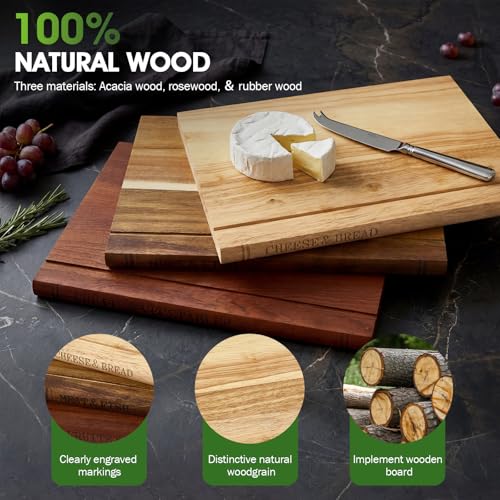 Set de tablas de cortar con soporte de madera miniatura 4