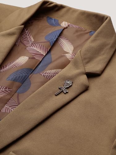 Image of SHOWOFFFF Men Solid Single Breasted Casual Blazer | Notched Lapel Full Sleeves Cotton Blazer for Mens | Slim Fit Regular Length Blazer for Men's