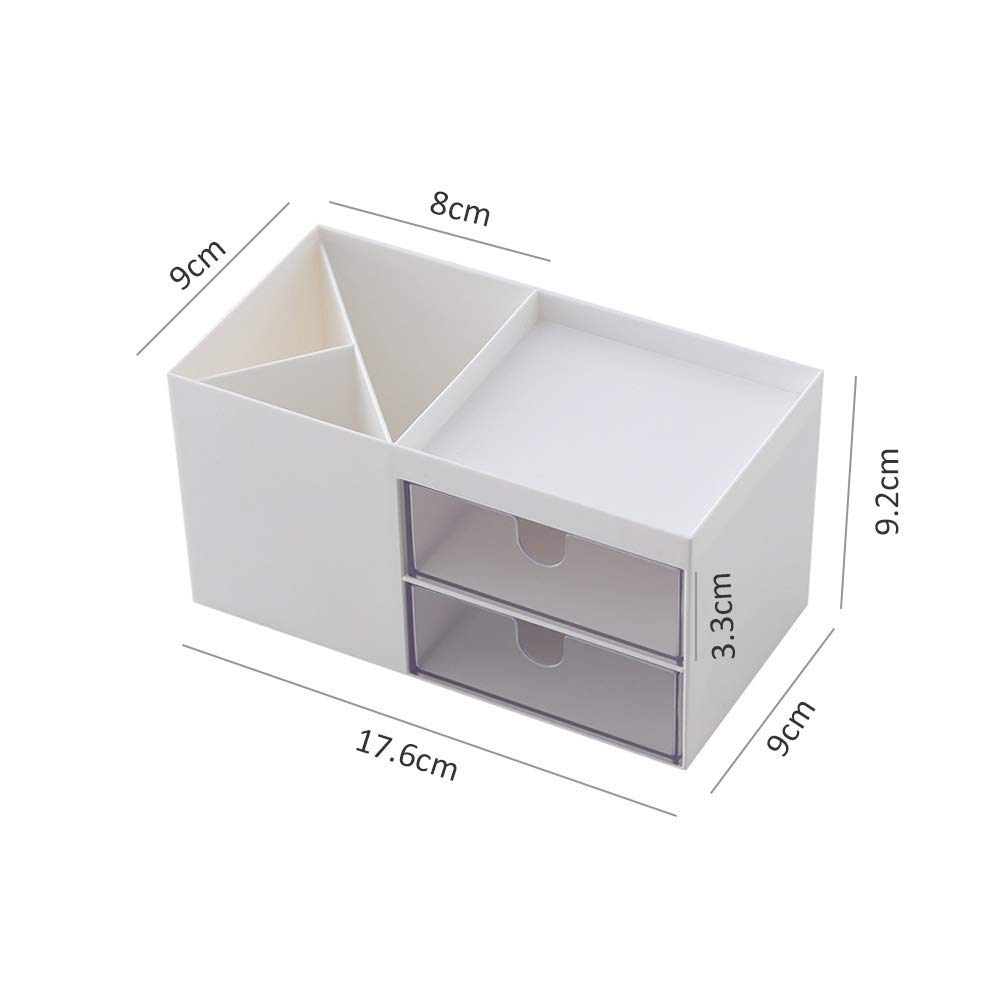 Organizador de Maquillaje cosmético con cajón Caja de Almacenamiento de cosméticos Organizador de plástico para artículos de papelería de joyería (Azul)