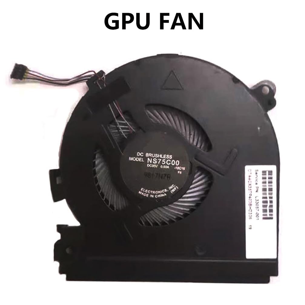 CPU + GPU Cooling Fans Suitable for HP Spectre X360 15-CH 15-CH0XX TPN-Q200 Series Laptop Cooler Fan 5V 0.5A 4 PIN NS75C00-18C17 + NS75C00-18C16 P/N: L33058-001 + L33057-001 (2PCS)