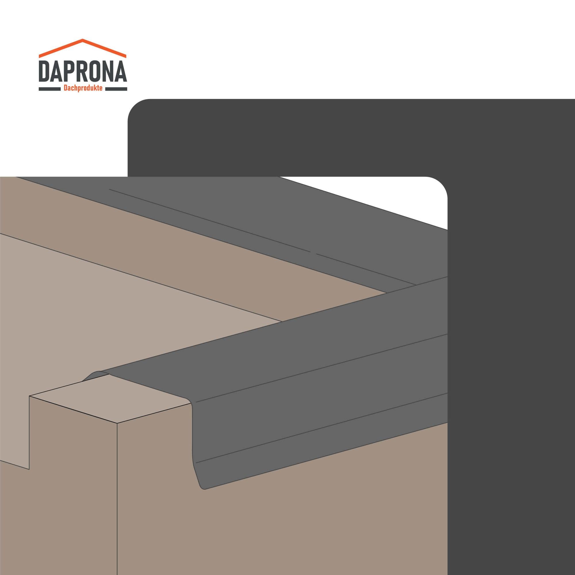 Chapa de tejado, chapa de borde, chapa a dos aguas, 45 mm, 2 m, cubierta de tejado plateada, chapa de aluminio, adecuada para tejados planos y tejados inclinados