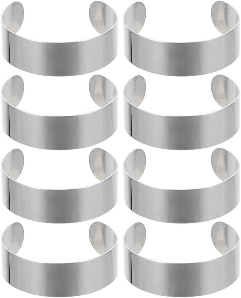 SEWACC Leather Bracelet 8pcs Bracelet Blank Stainless Steel