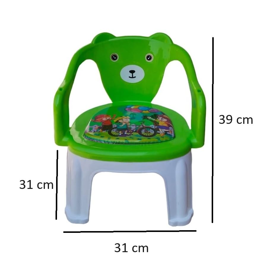 The Tickle Toe Plastic Toddler Chair with Cushion Seat & Backrest | Activity, Study & Feeding Chair for Kids (1β3 Years, Green) 2