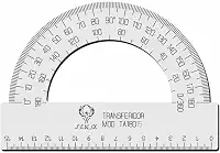 Transferidor Acrílico 180 15cm Transp Desenho Técnico Fenix