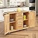 Homestyles General Line Mobile Kitchen Cart, 52-1/2 in. W x 18 in. - 30 in. D x 36 in. H, Natural