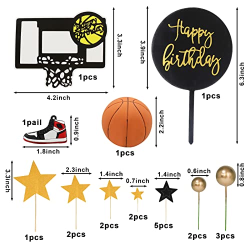 Lukinuo Basketball Cake Toppers 21Pcs Sports Cake Topper Basketball Theme Cake Decorations For Sports Basketball Nba March Madness Jordan Party Supplies #TOP1
