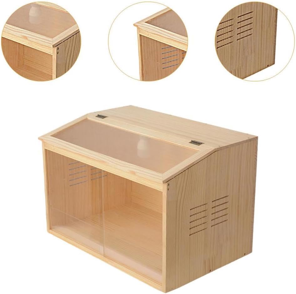Brooder Box for Chicks Hamster House Wood Small Animals Habitat Decor Rutin Chicken Feeding Box for Gerbils Hedgehog Climbing