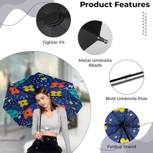 Image of Kraptick Printed Travel Umbrella for Rain, UV, Wind Proof, Water-Proof Umbrella for Men /Women /Boys /Girls /Kids (UMBR-02)